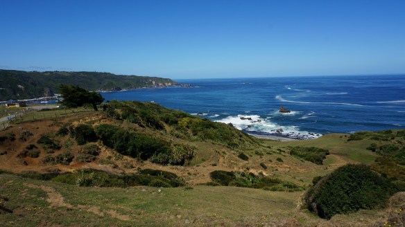 the yellow building is the restaurant, Fogon Ballena Azul!