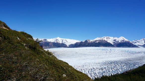 Can you find me? What a pleasure to walk next to this glaciar all day. 